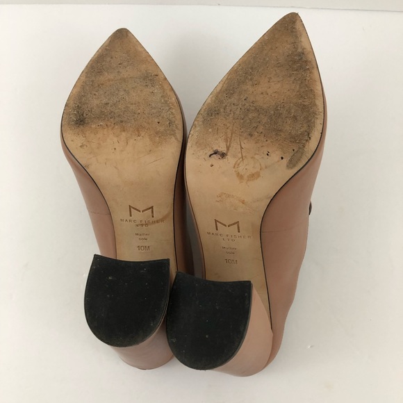 Marc Fisher Shoes Women 10 Ragina Slip on Mules Mauve Block Heel Pointed… - Picture 10 of 10